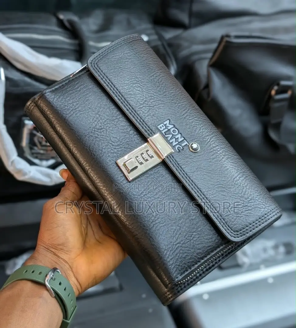 Mont Blanc Quality Luxury Men Genuine Leather Purse