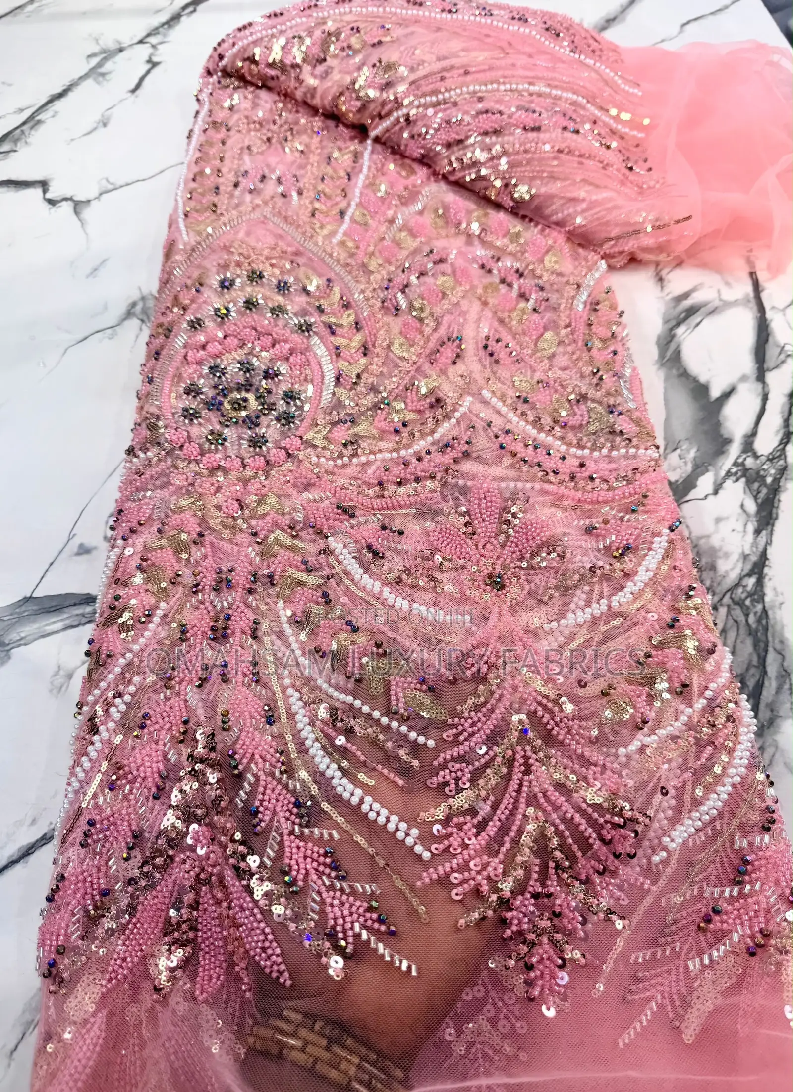 Fully Handbeaded Lace