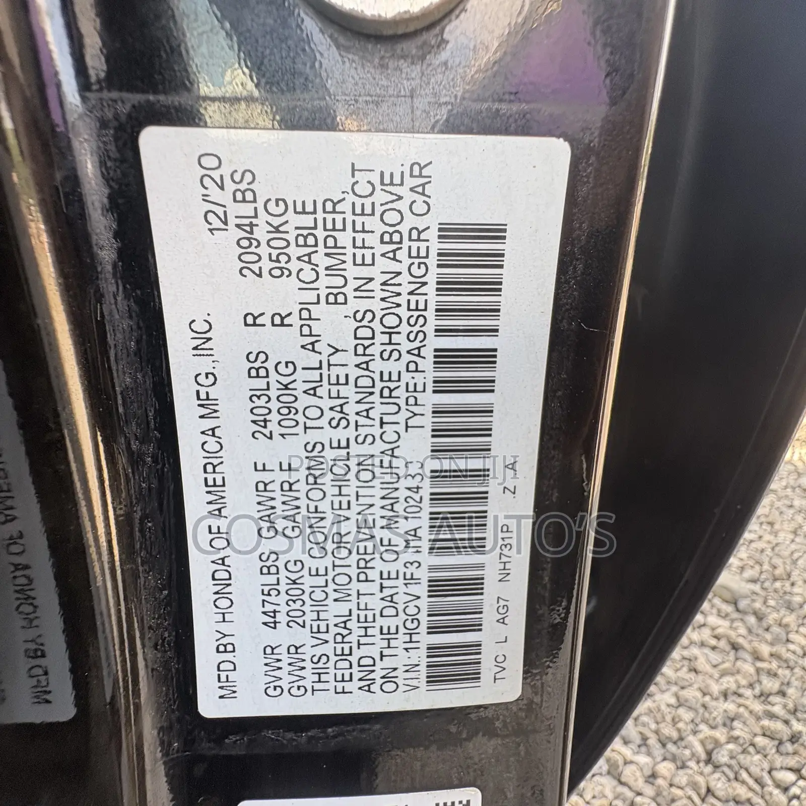 Honda Accord Sport 2.0T 2021 Black