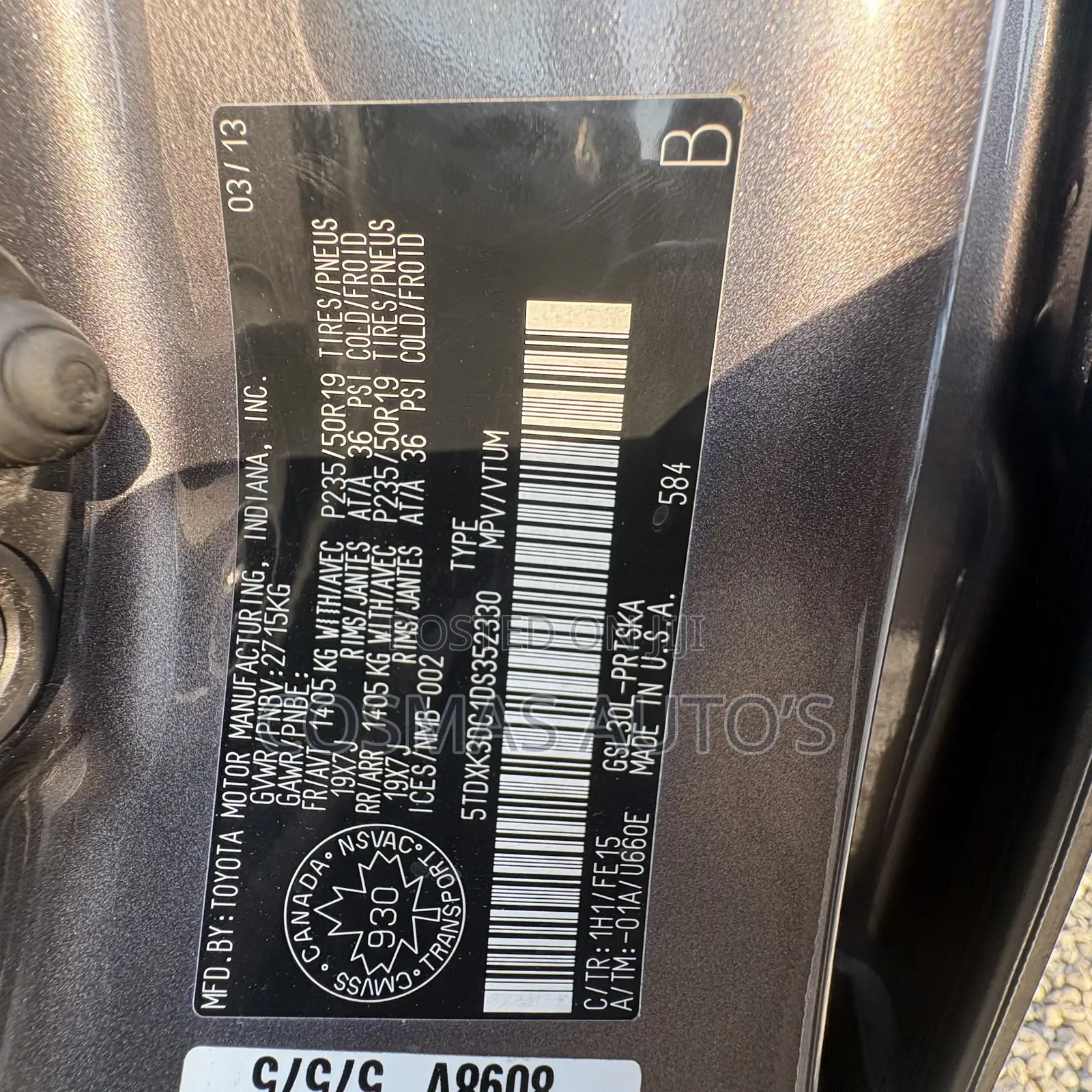 Toyota Sienna 2013 Gray