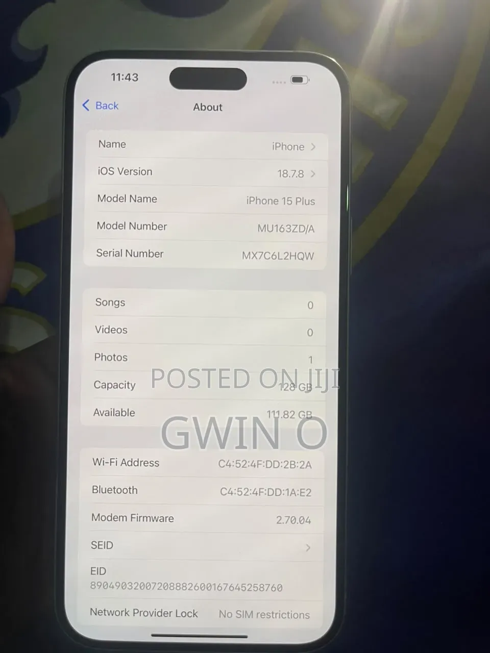 Apple iPhone 15 Plus 128 GB White