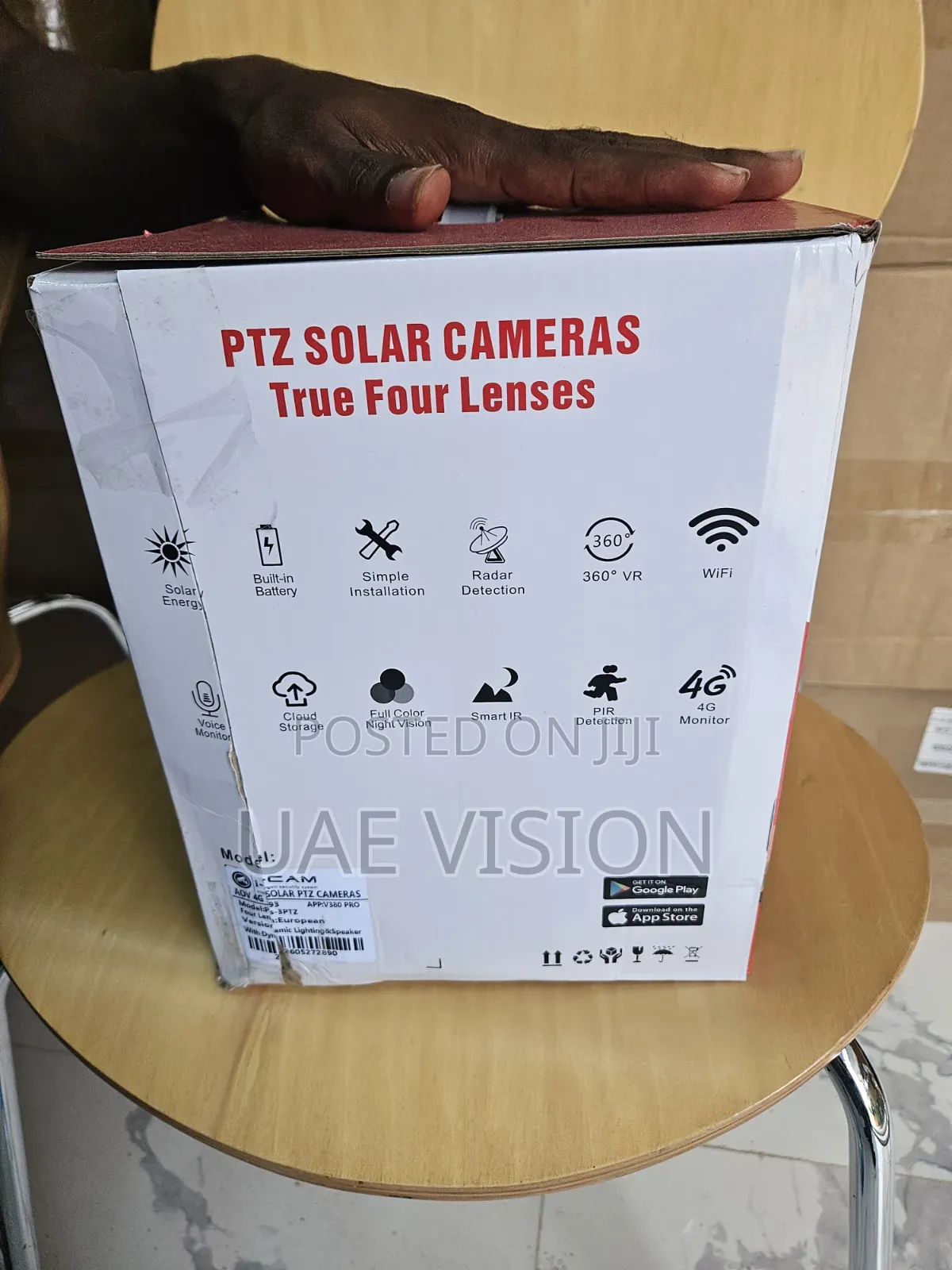 P93 4 Lens Solar Camera 3-Auto-Rotae V380 With 2 Panels Full HD