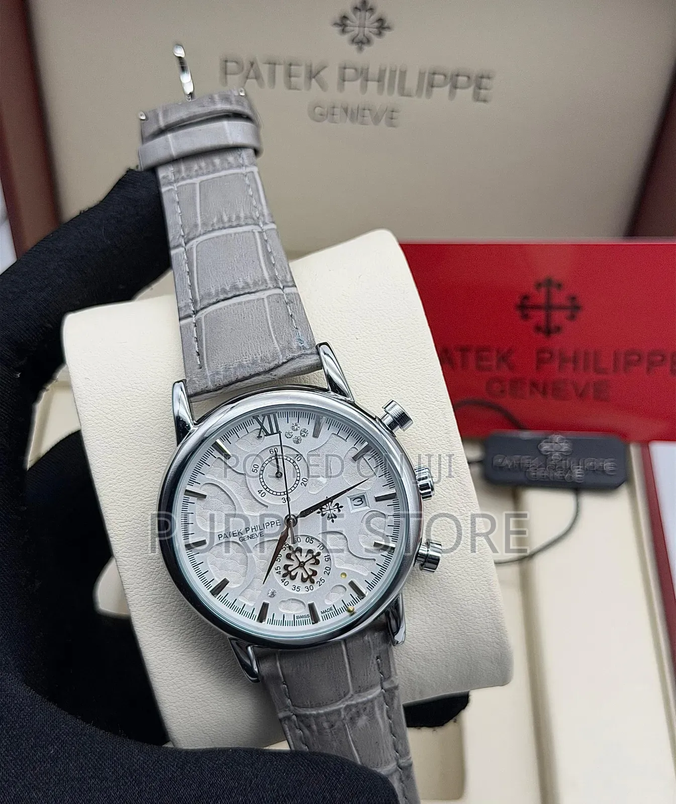 Patek Philippe Leather Chronograph Quality Watches