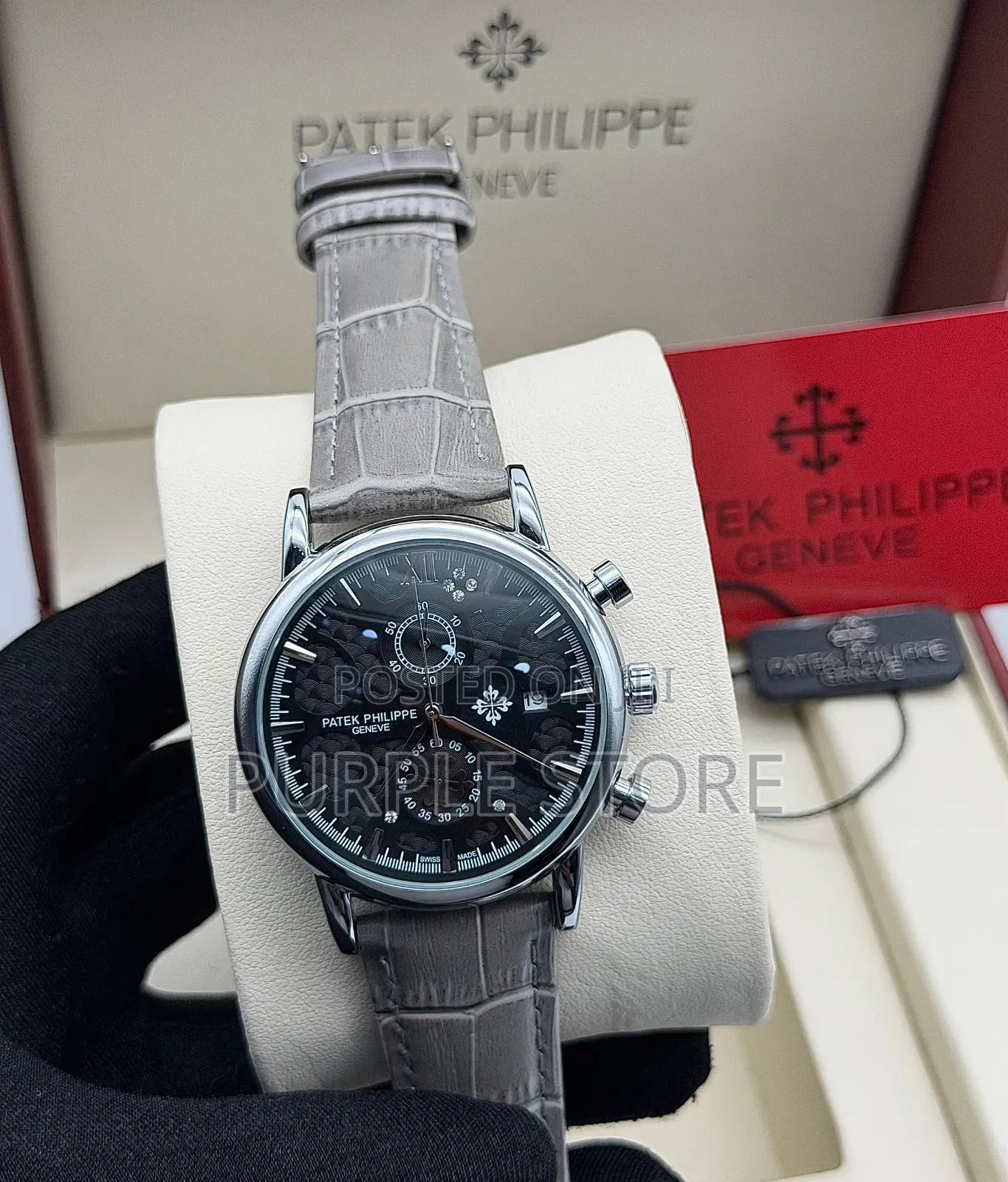 Patek Philippe Leather Chronograph Quality Watches