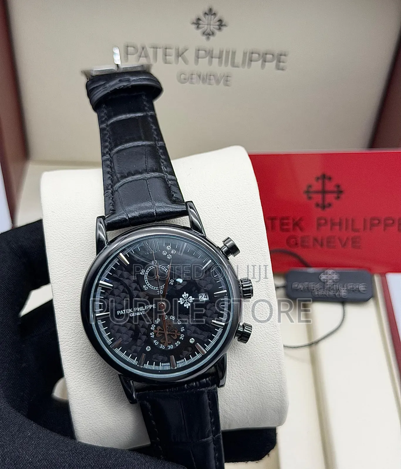 Patek Philippe Leather Chronograph Quality Watches