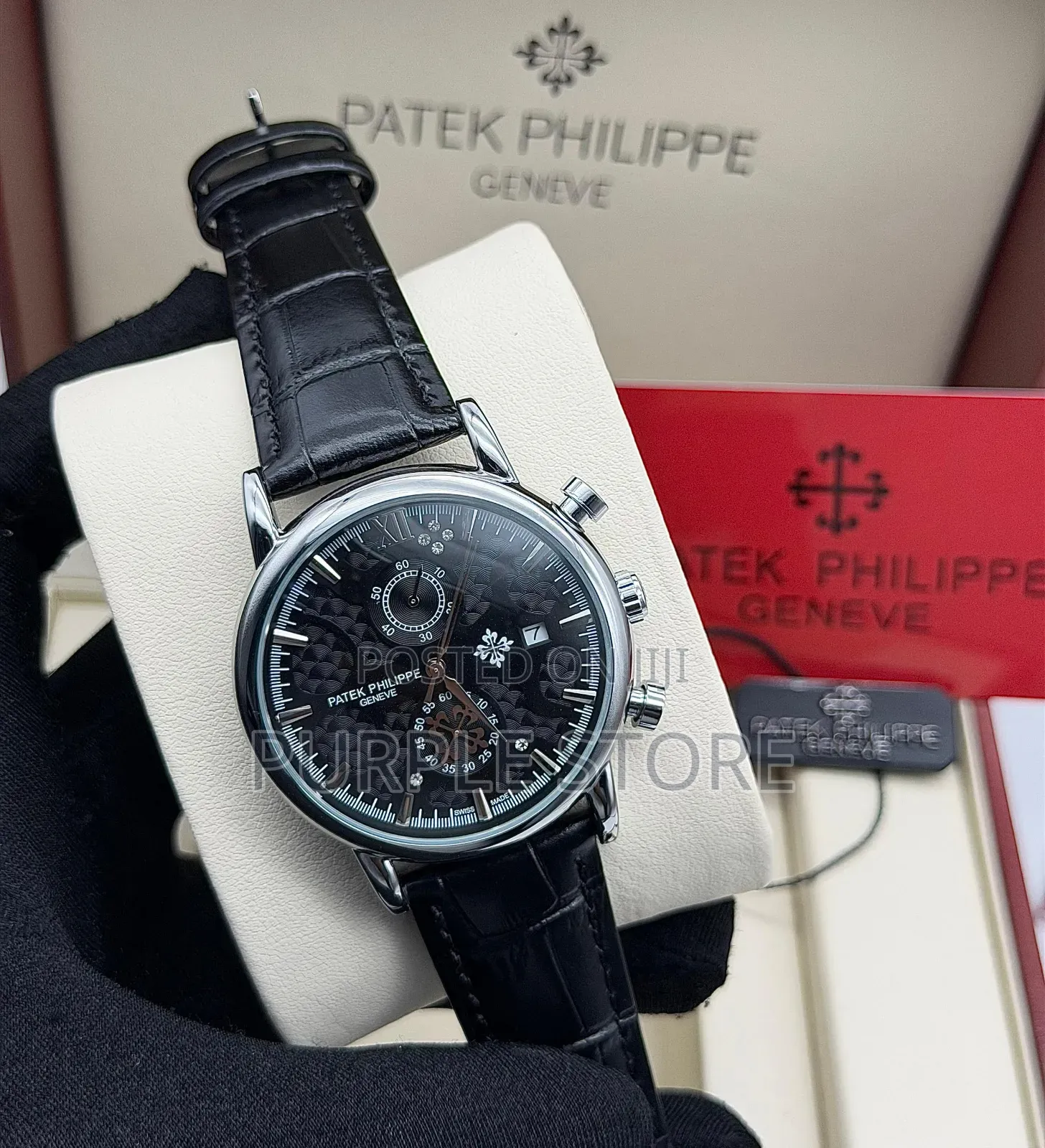 Patek Philippe Leather Chronograph Quality Watches