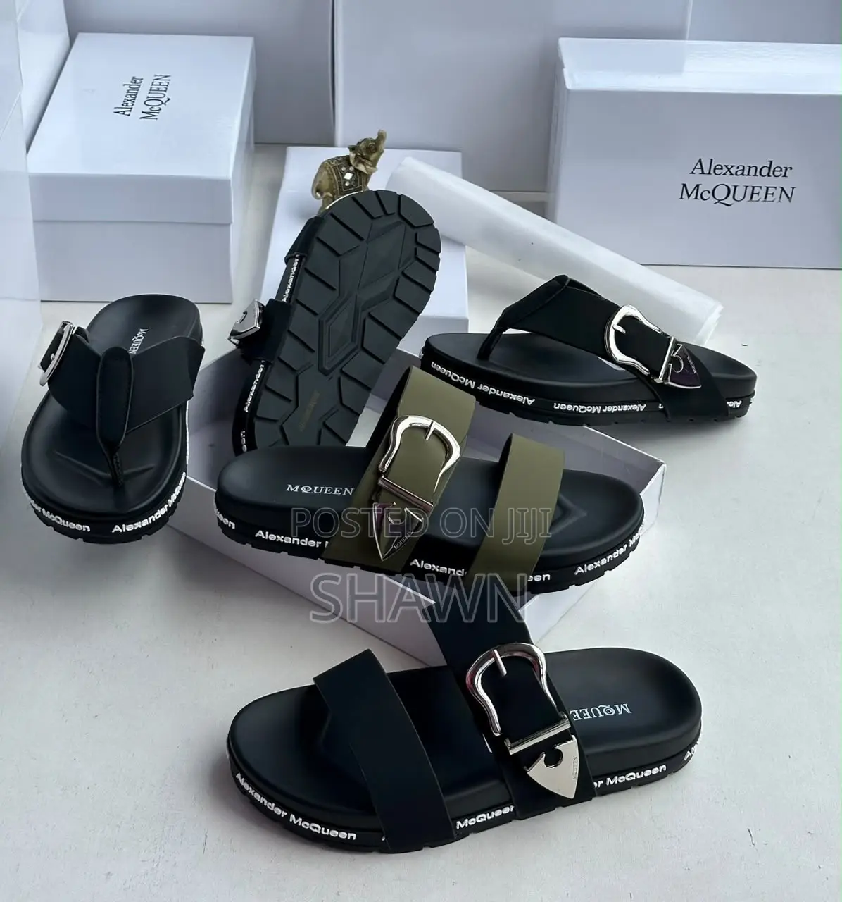 Alexander McQueen Leather Slippers