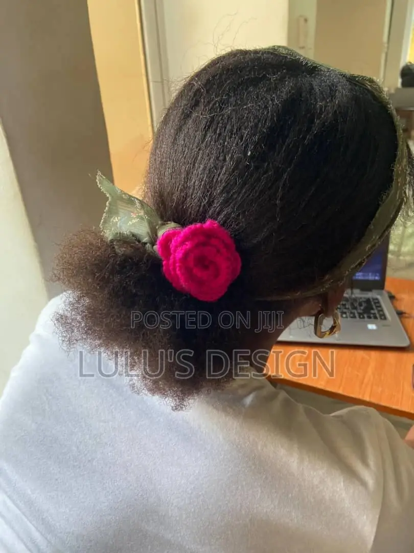 Crochet Rose Hair Ties