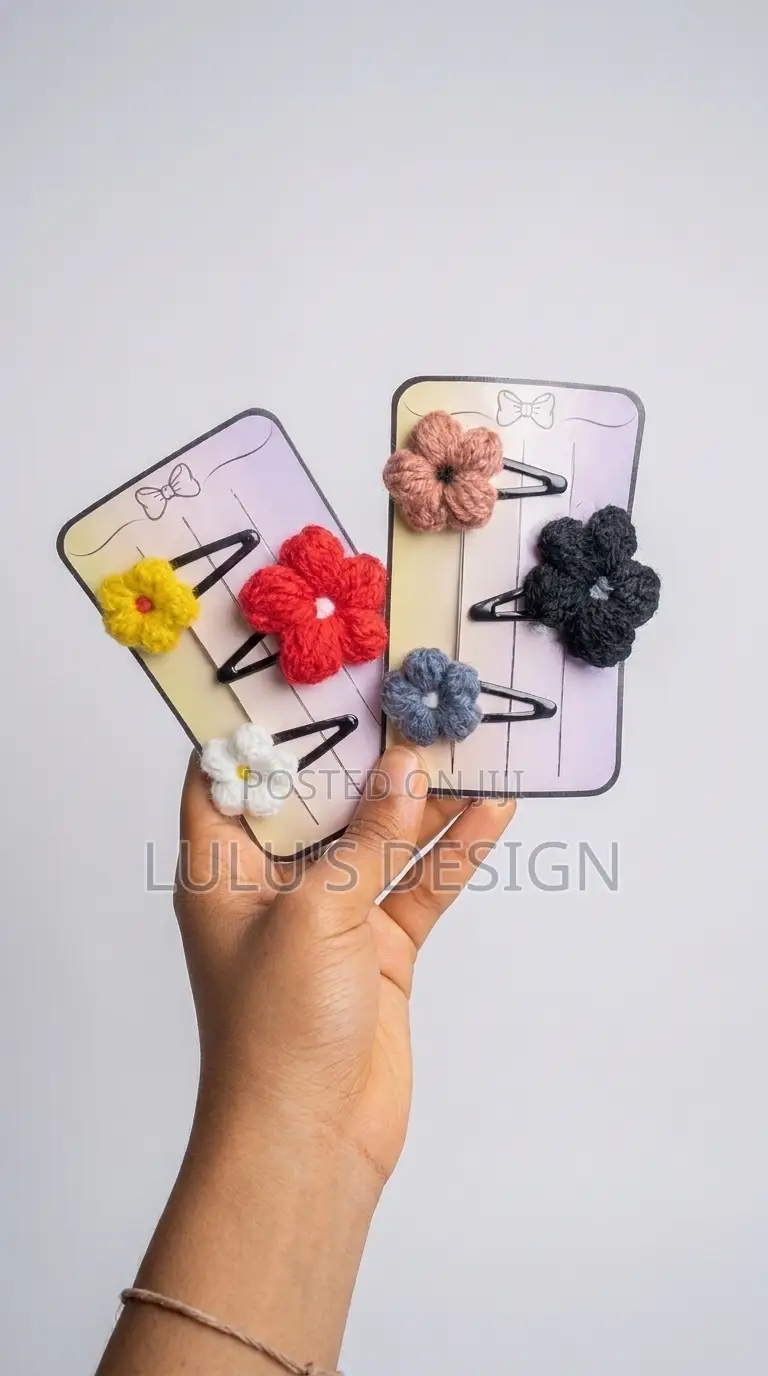 Crochet Flower Hair Clip Set