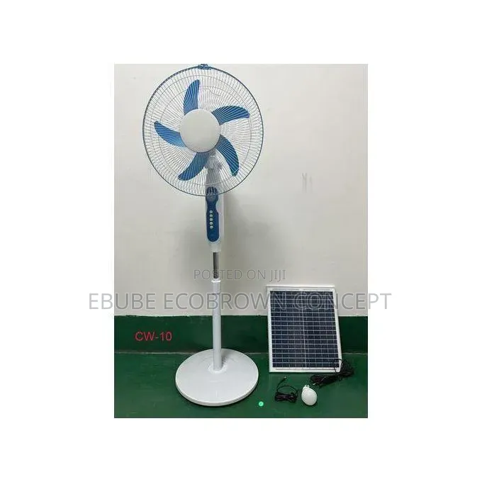 Solar Rechargeable Fan 16"inches Stronger Battery Quality