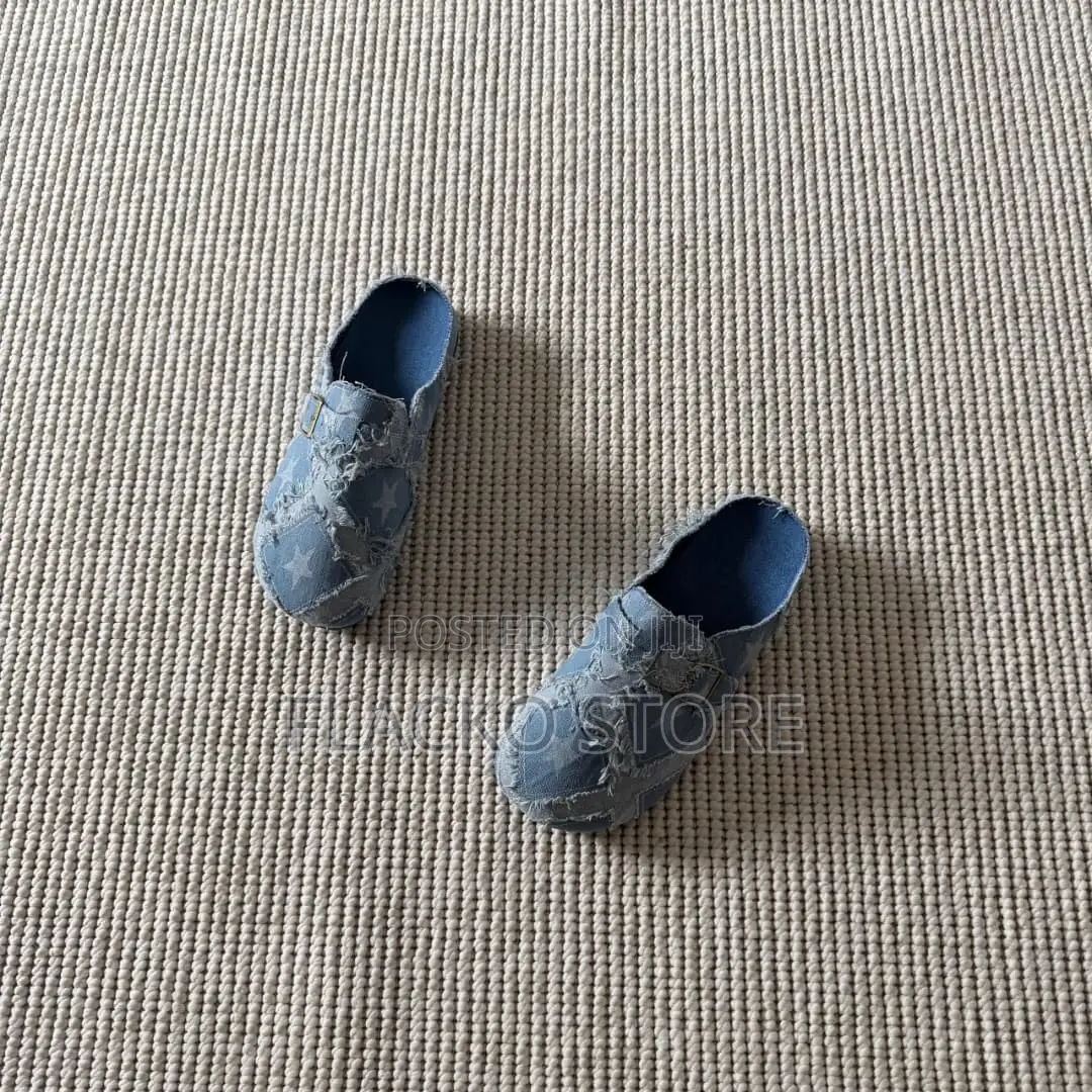 Premium Distressed Star Denim Clogs