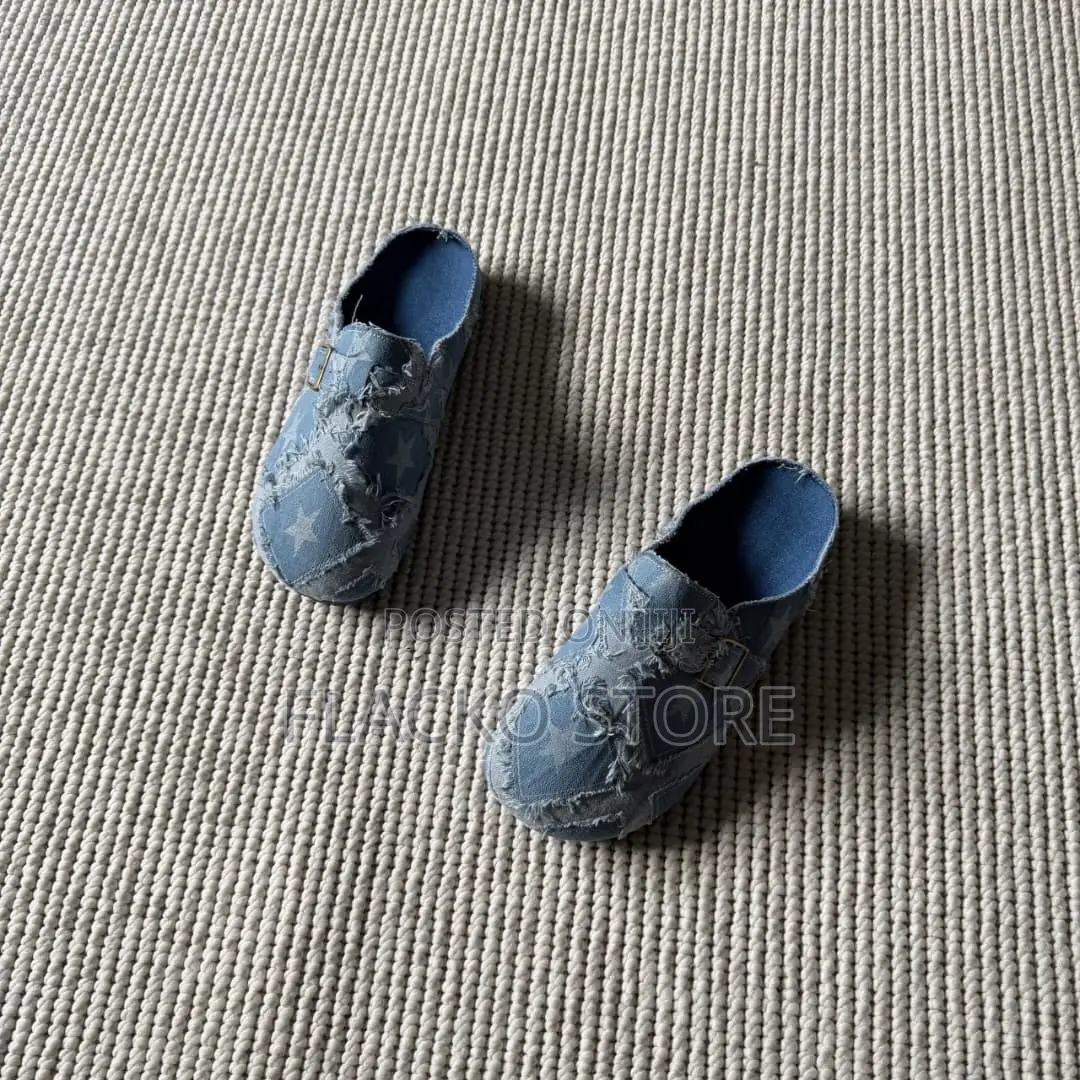 Premium Distressed Star Denim Clogs