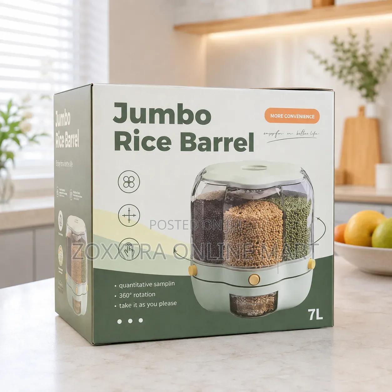 7L Rotating Cereal & Rice Dispenser