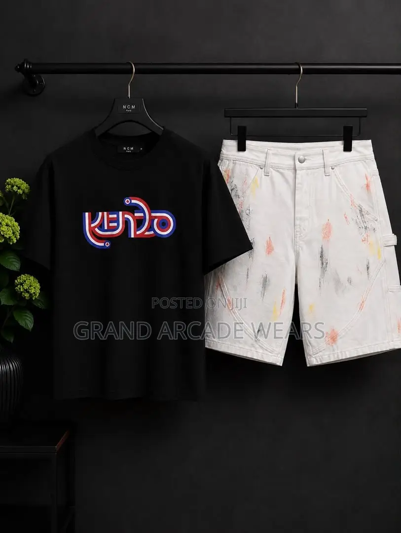 Casual Streetwear T-Shirt and Denim Short Sets