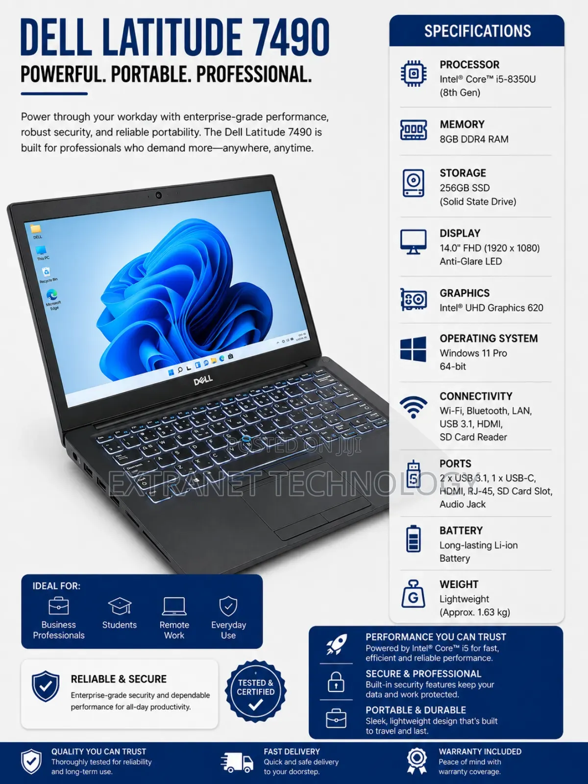 Laptop Dell Latitude 7490 8GB Intel Core i5 SSD 256GB