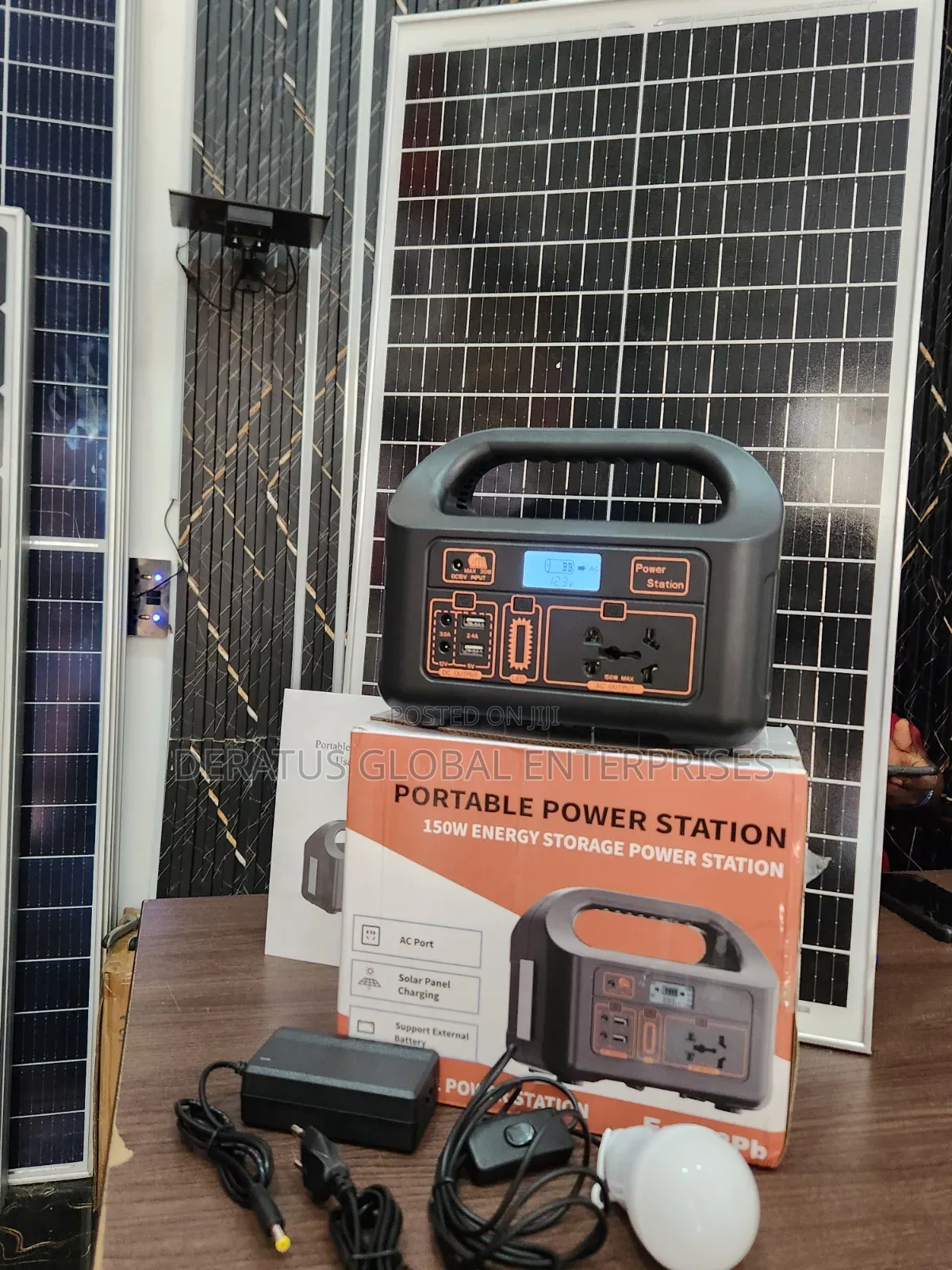 150W Solar Power Station + 50W Solar Panel + DC Bulb