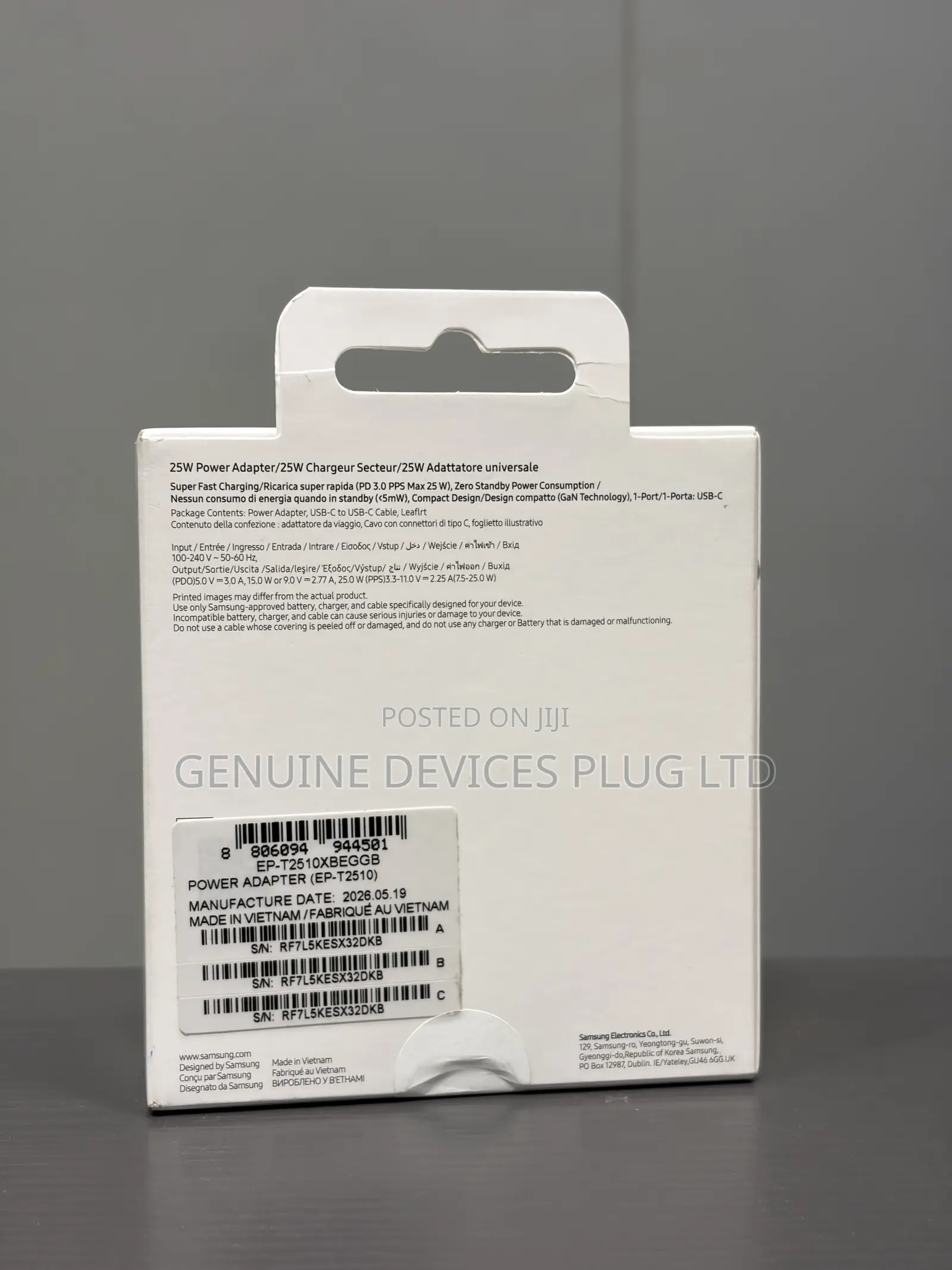 Samsung 25W Wall Charger Power Adapter With Cable, Super Fast Charging