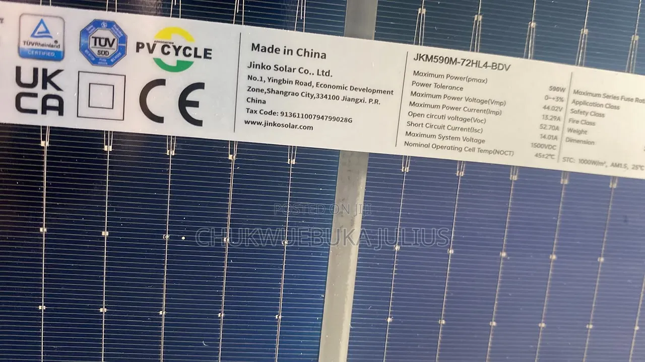 Jinko Solar 590W Monocrystalline Solar Panel – JKM590M-72HL4-BDV