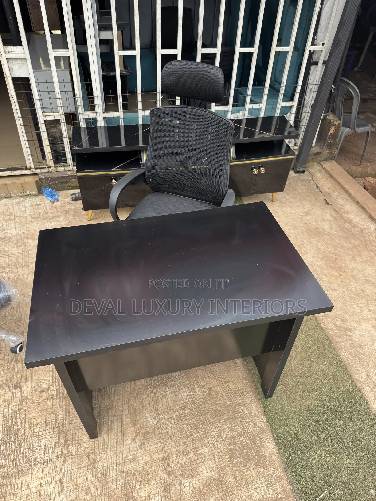 Office Chair With Head Rest and Office Table With Key Lock