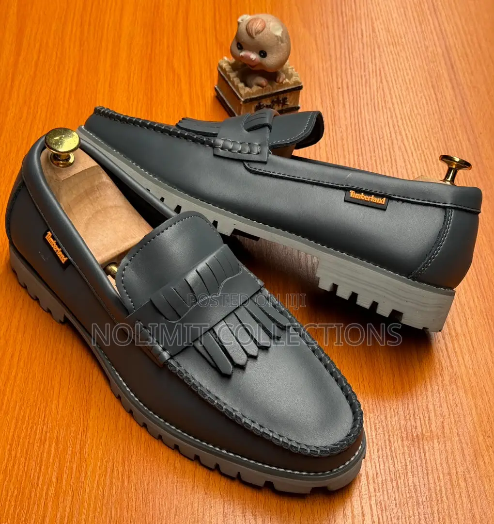 Timberland Men's Leather Tassel Loafers With Grey Sole