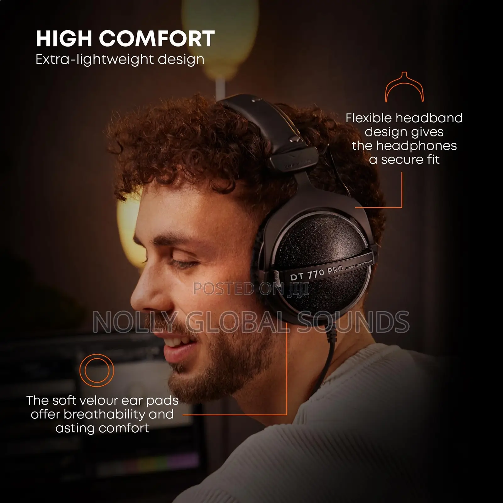Beyerdynamic DT 770 Pro (250 Ohm) Closed-Back Studio Headphones, Black