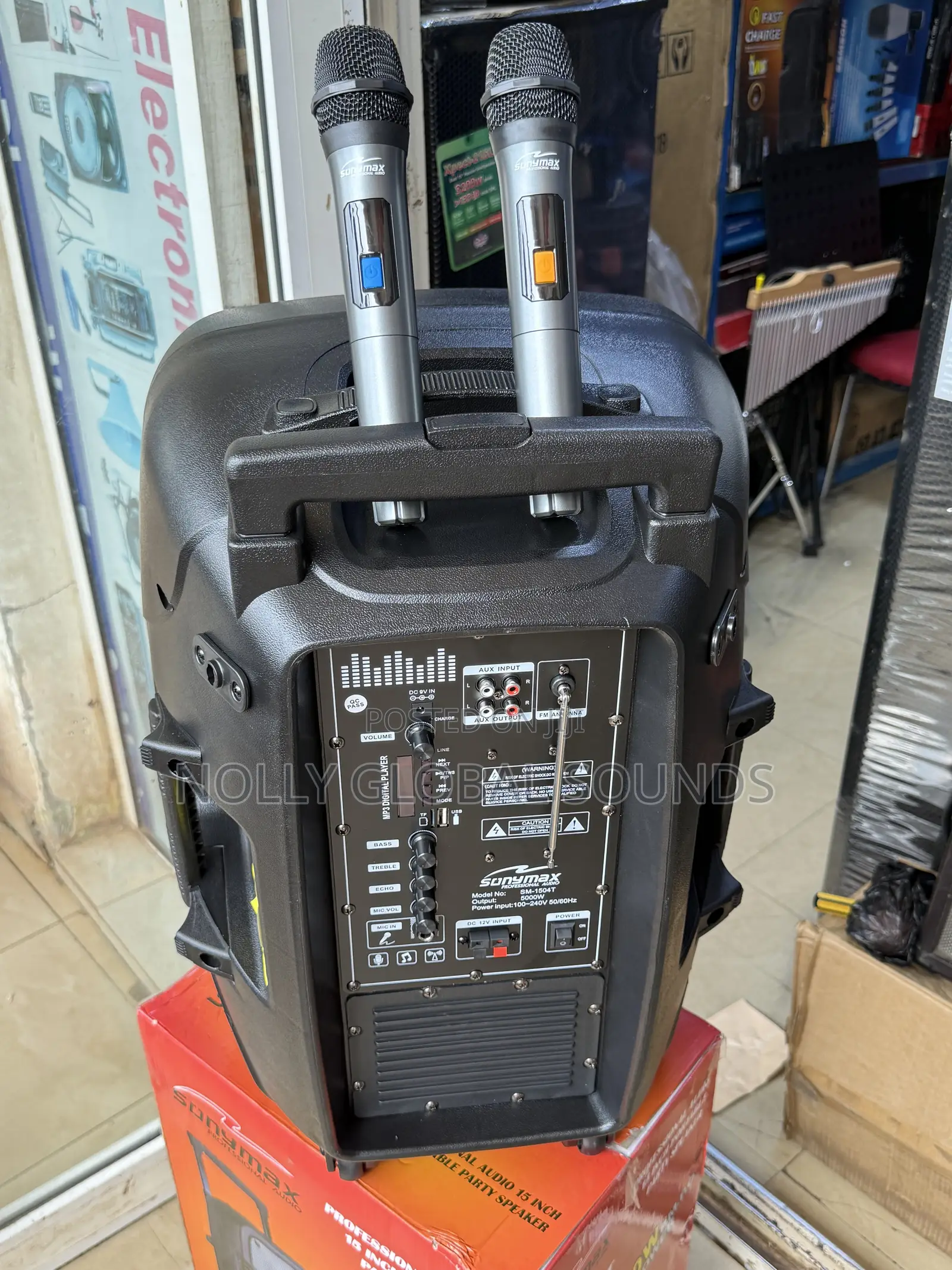Sonymax 15 Inches Rechargeable Public Addressing System With 2 Mics
