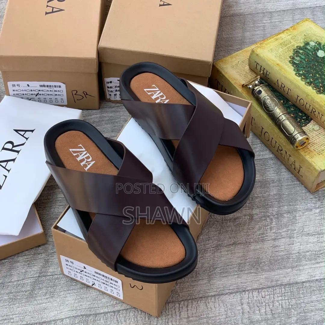 Zara Leather Slippers