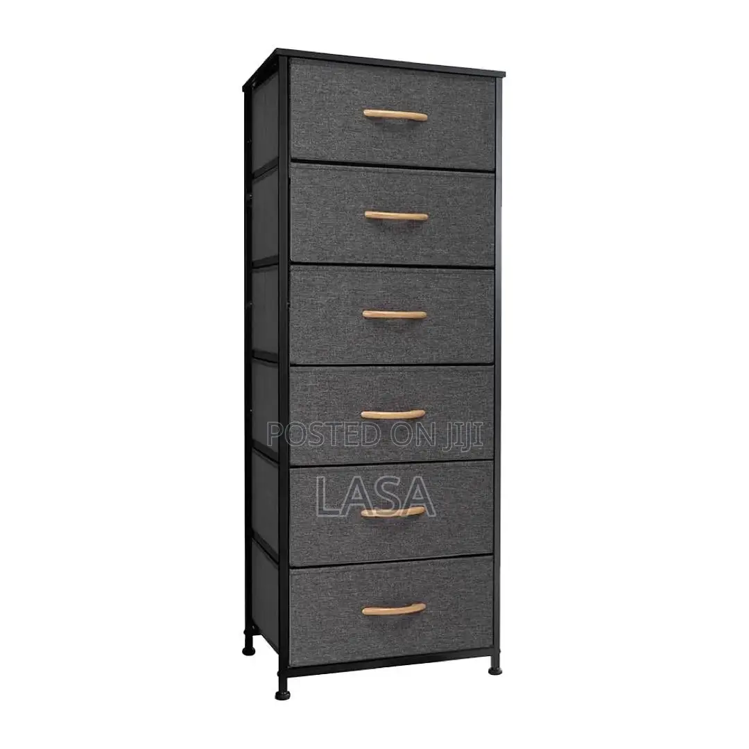 6-Tier Black Fabric Storage Cabinet