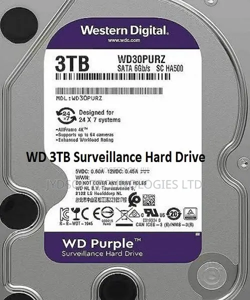 Western Digital 3TB Hard Drive for CCTV Surveillance