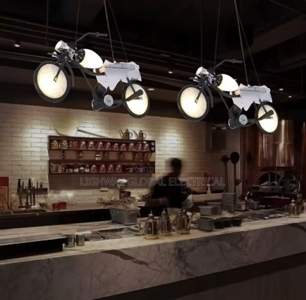 Industrial Style Creative Led Motocycle Chandelier