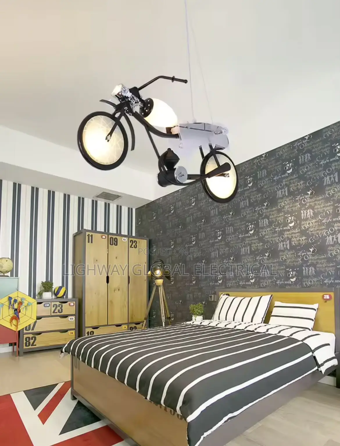Industrial Style Creative Led Motocycle Chandelier