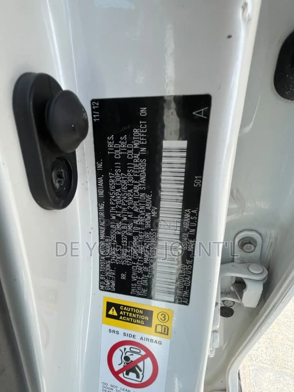 Toyota Highlander SE 3.5L 4WD 2013 White