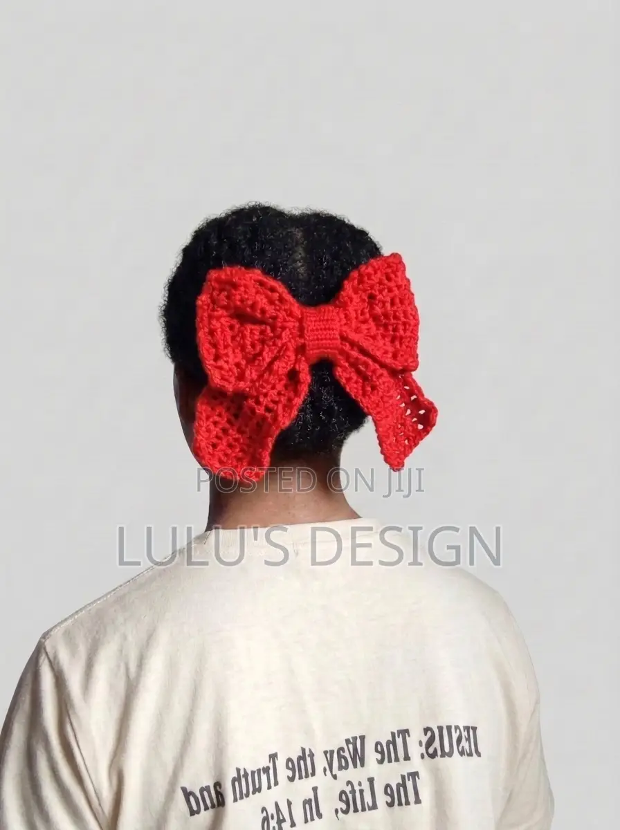 Crochet Tassel Bow Clip