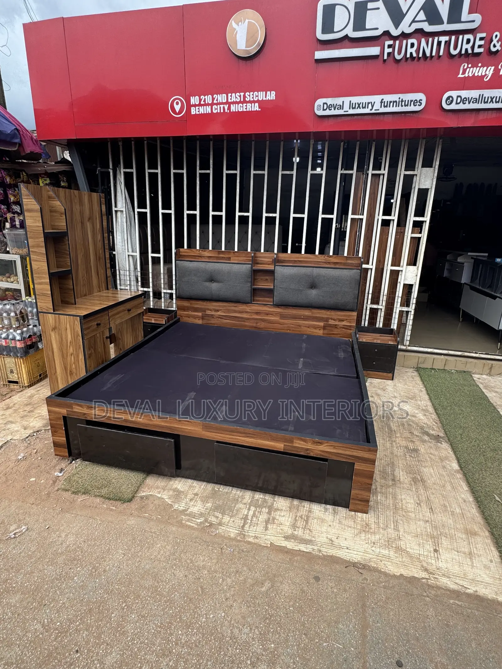 6 by 6 Bedframe With Dressing Mirror and Storage