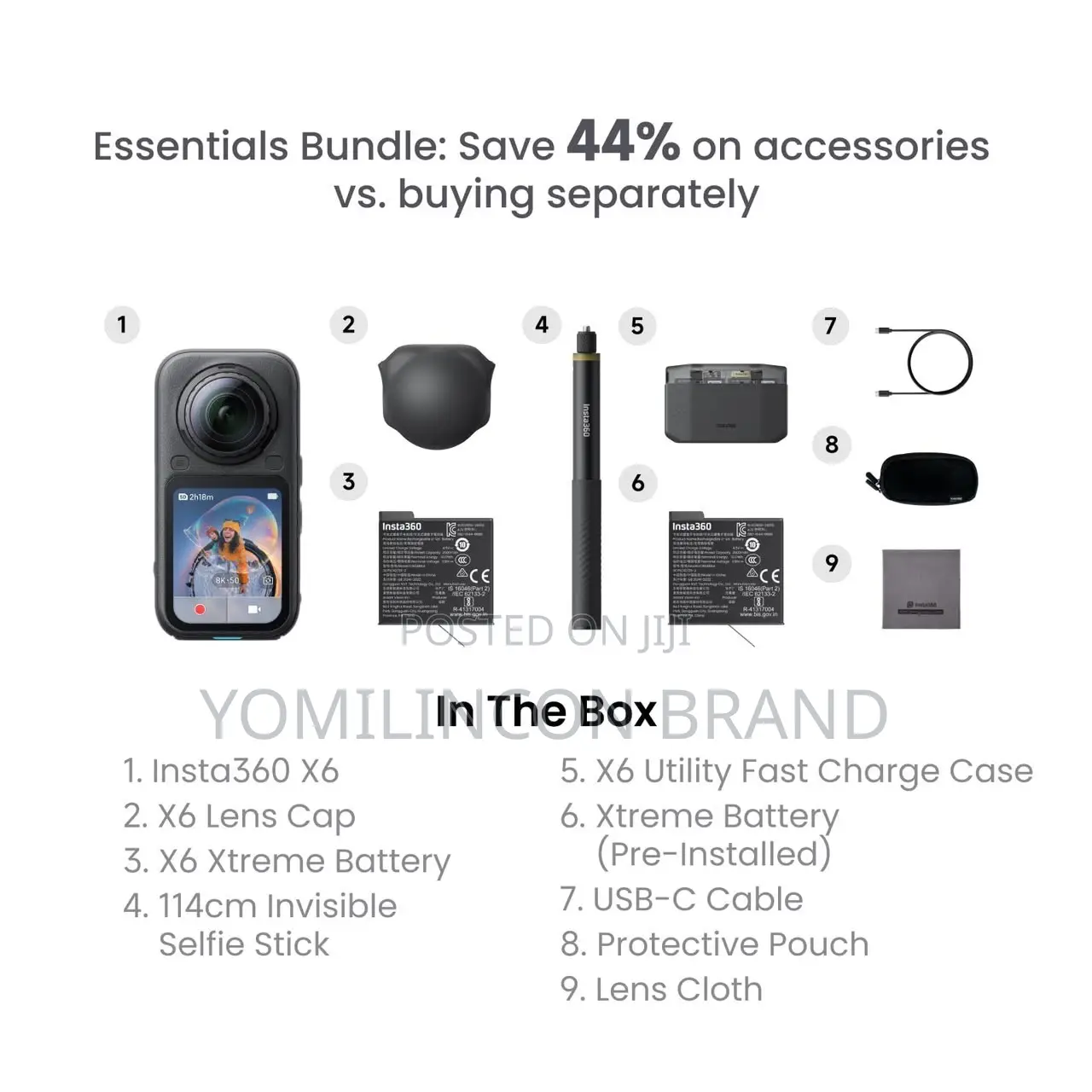 Insta 360 X6 Essential Bundle Black