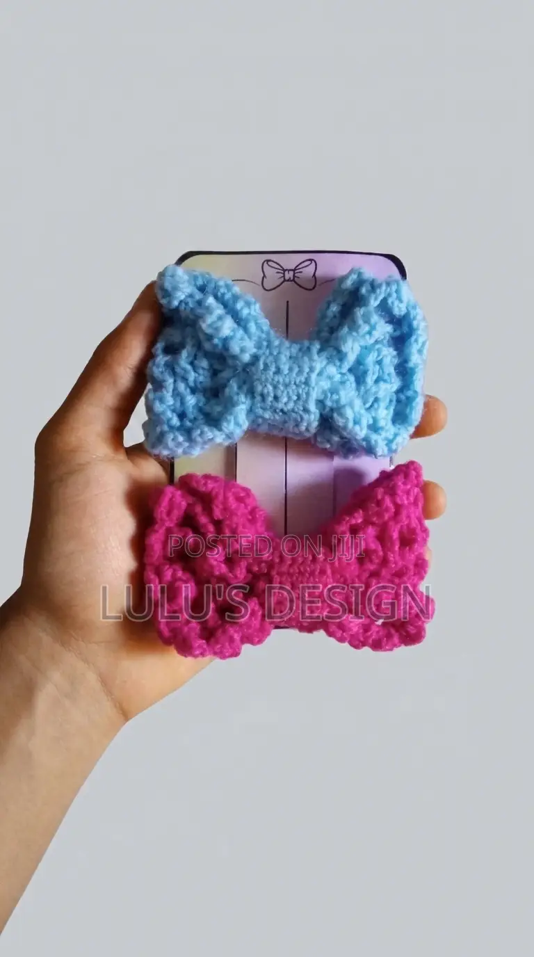 Crochet Mini Bow Clip Set