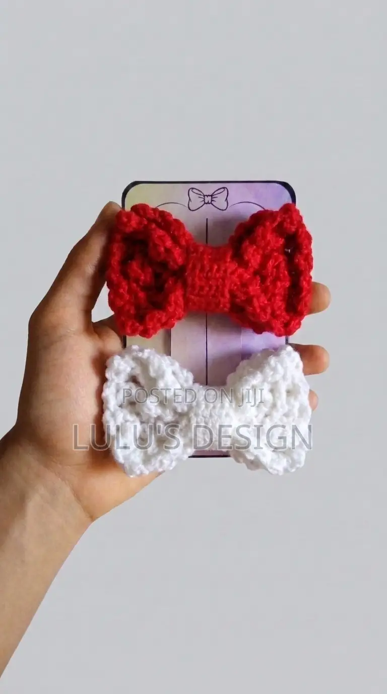 Crochet Mini Bow Clip Set