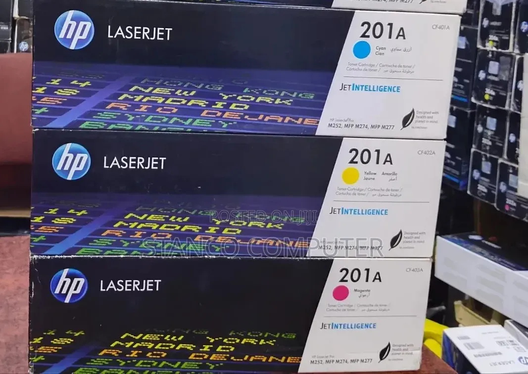 Original (HP) Toner Cartridge 201(A) Cyan, Magenta,& Yellow.