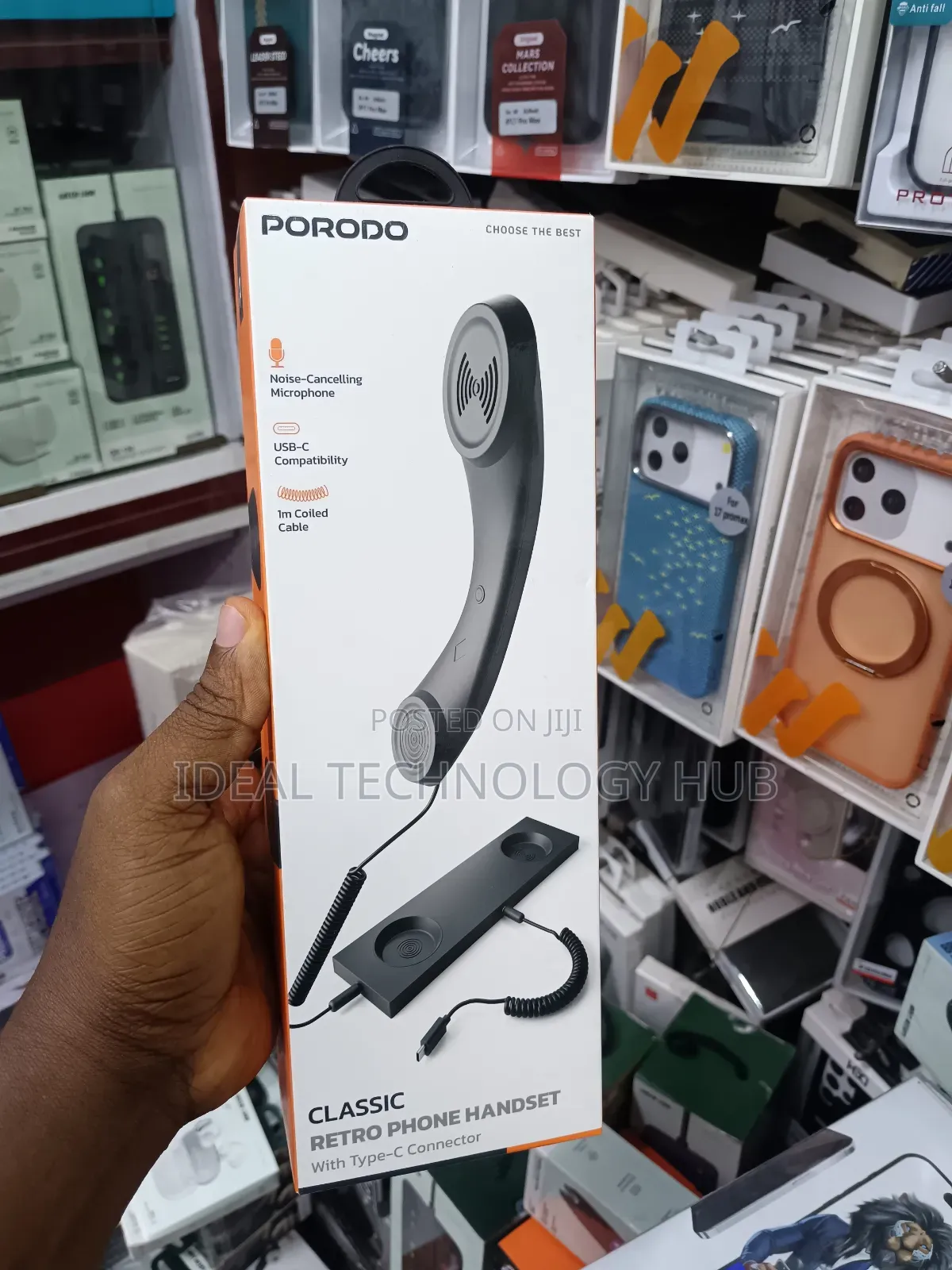 Porodo Classic Retro Phone Handset With Type C Connector