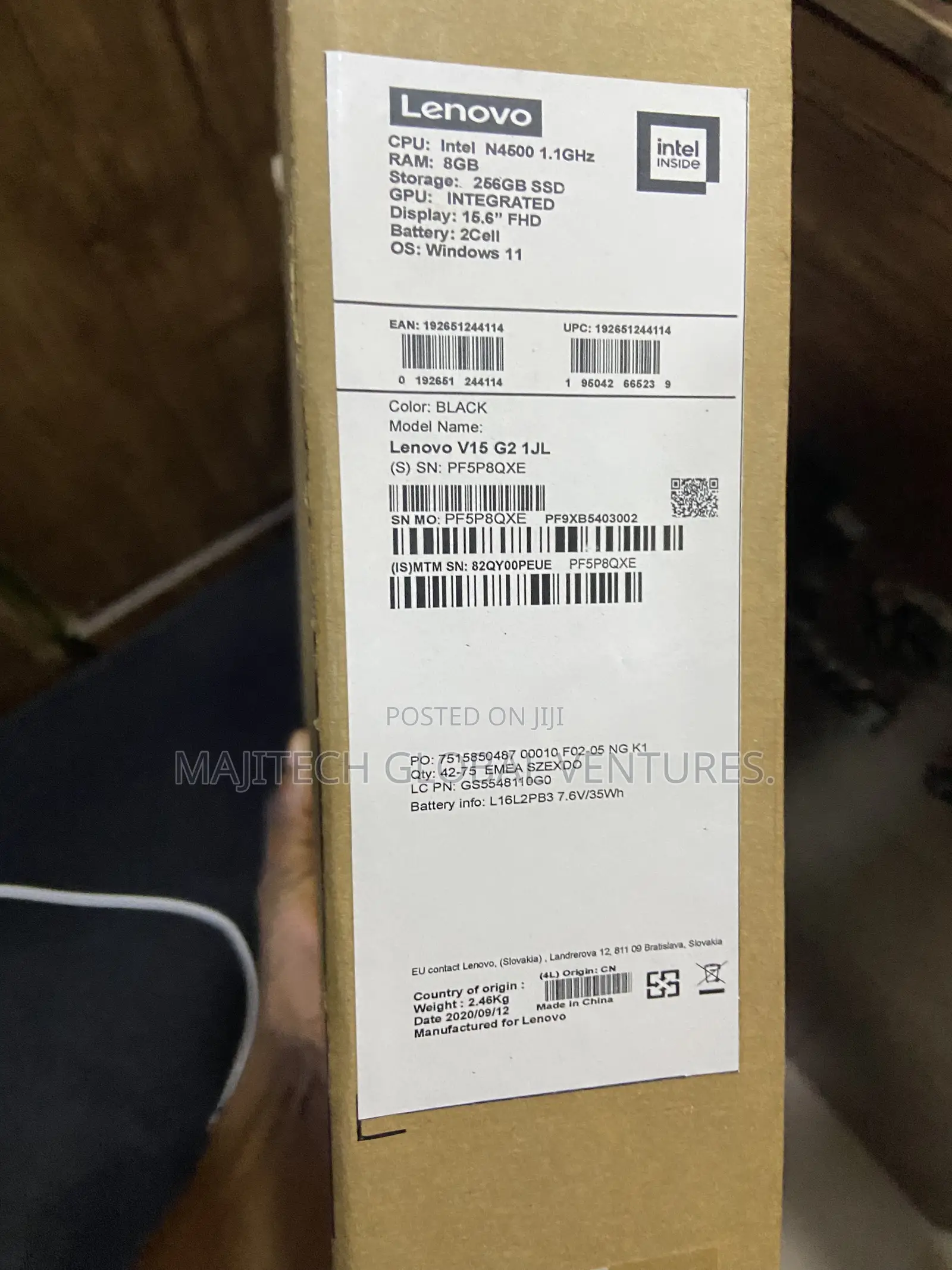 New Laptop Lenovo V15 8GB Intel Celeron SSD 256GB