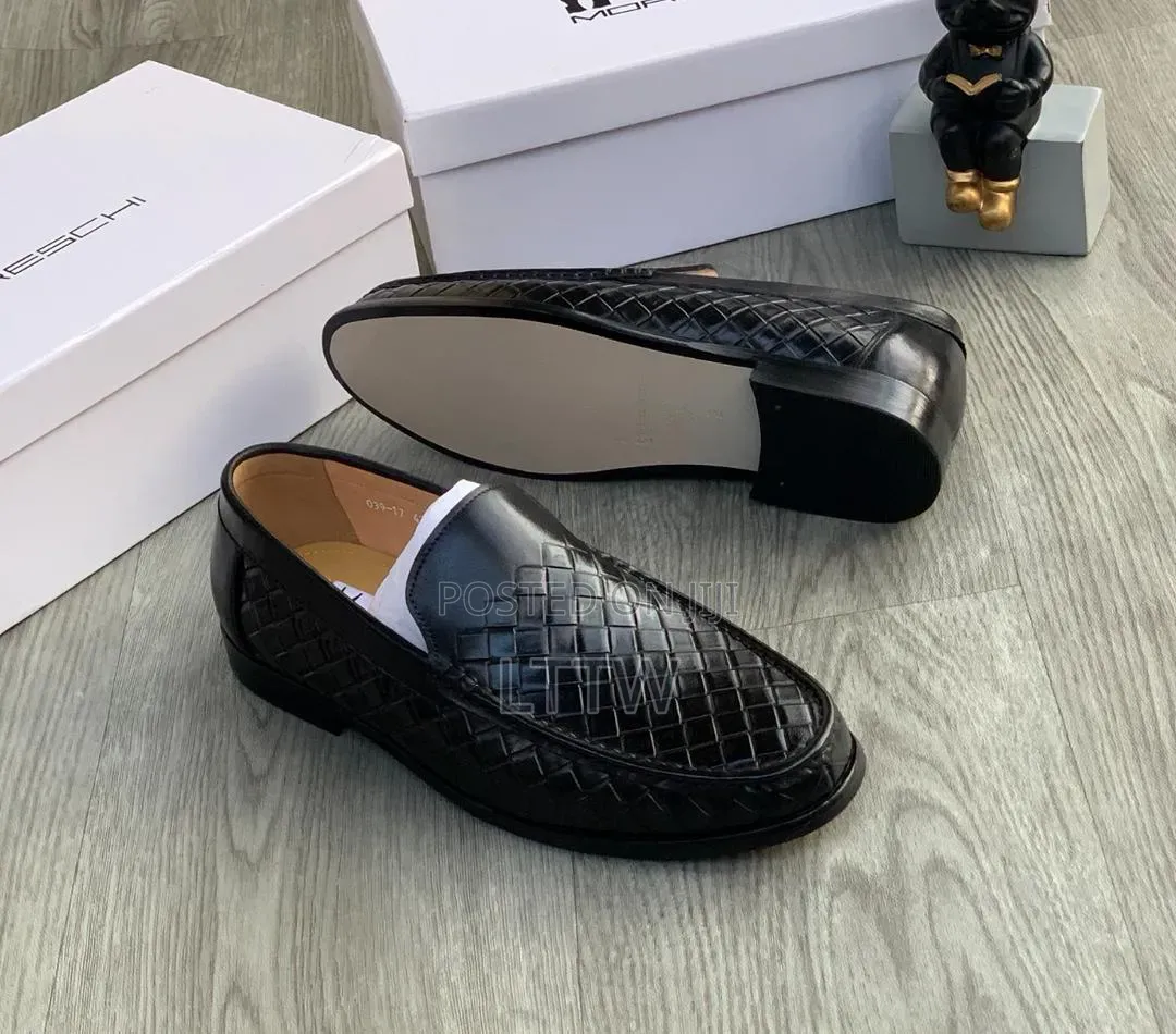 Moreschi Men's Luxury Woven Leather Loafers – Black & Brown