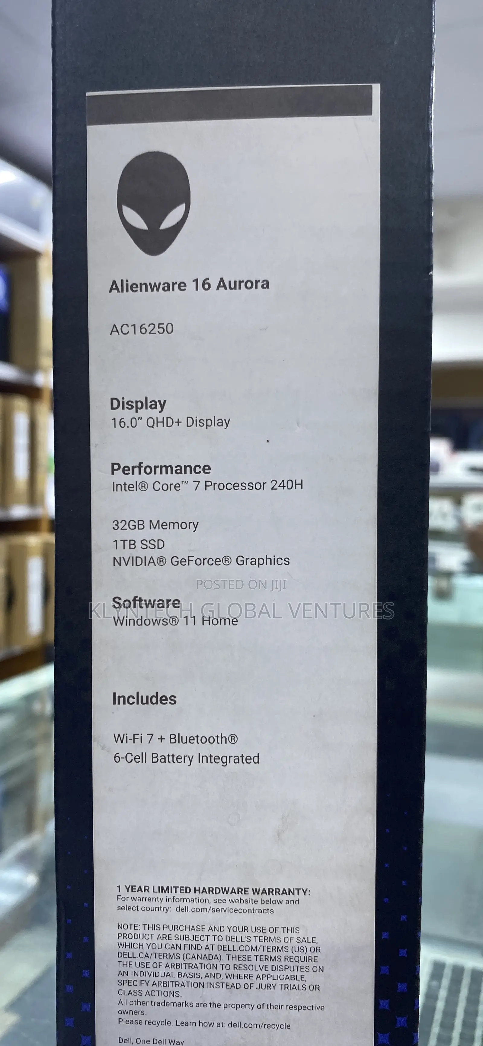 New Laptop Alienware 16 Aurora 32GB Intel Core 7 SSD 1T