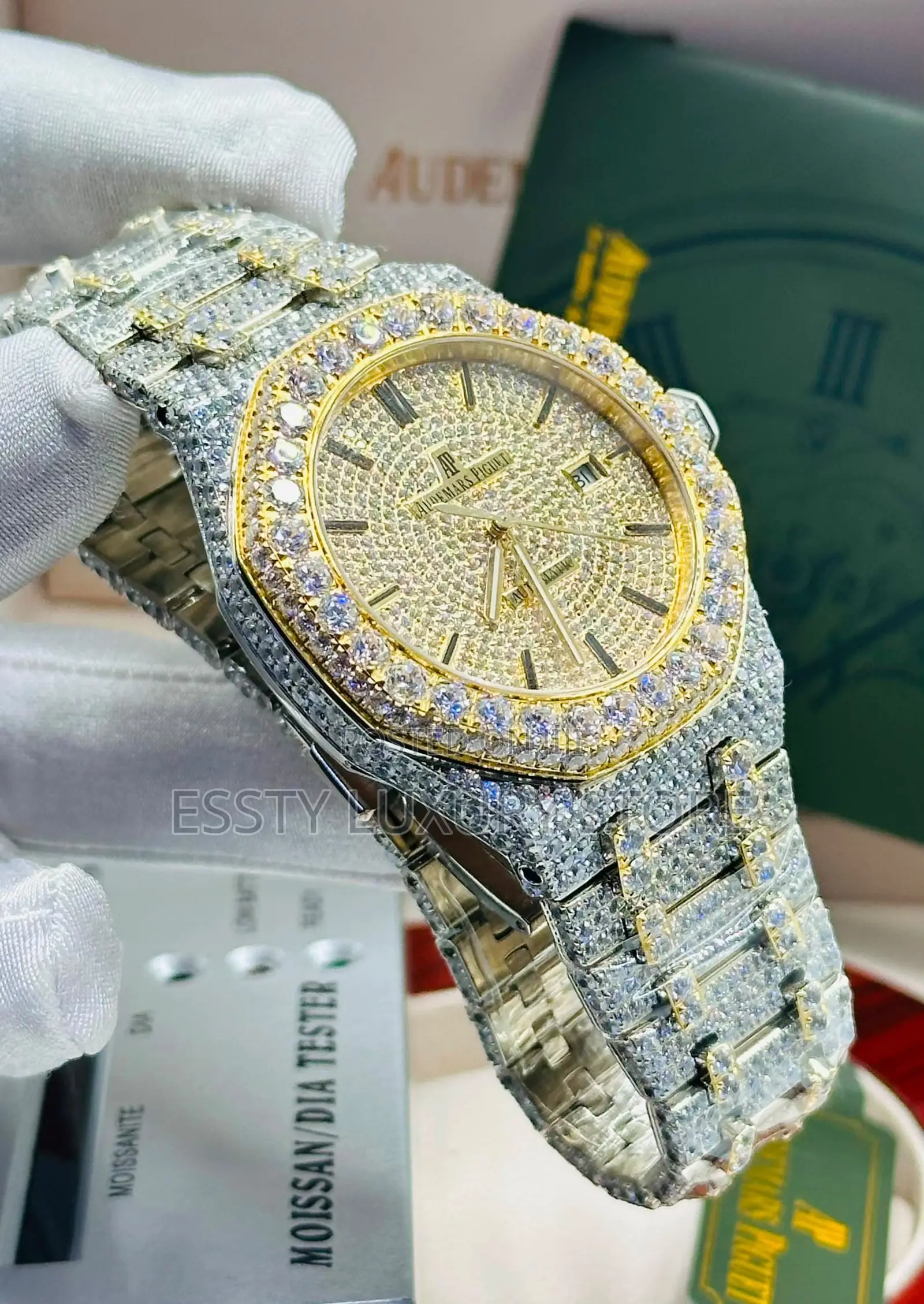 Original Audemar Piguet Fully Iced Royal Oak Arabia Watch
