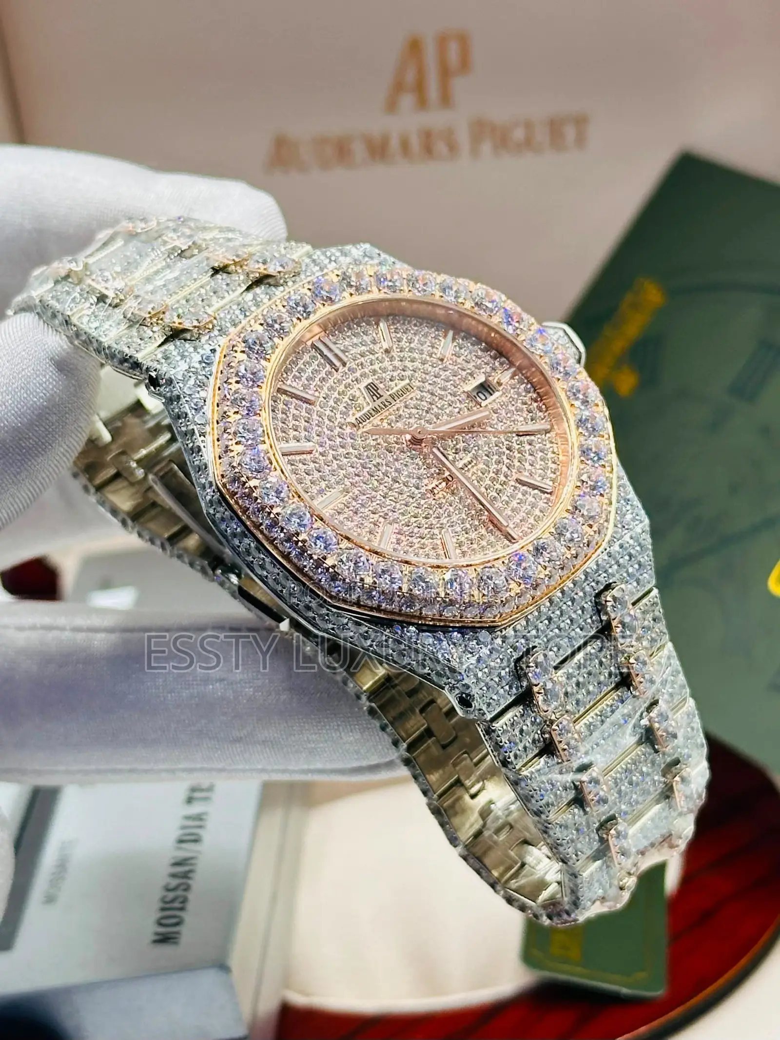 Original Audemar Piguet Fully Iced Royal Oak Arabia Watch