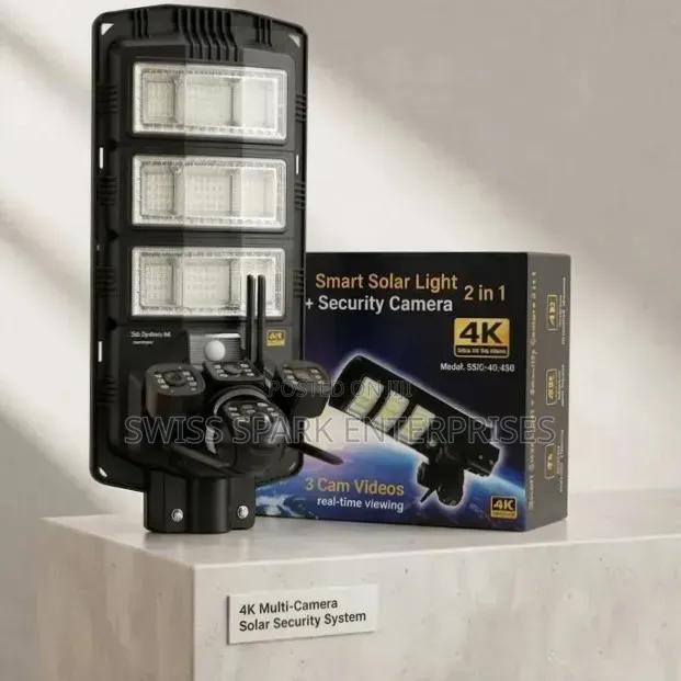 Ultra HD Solar Street Floodlight With Multi-Camera Security System