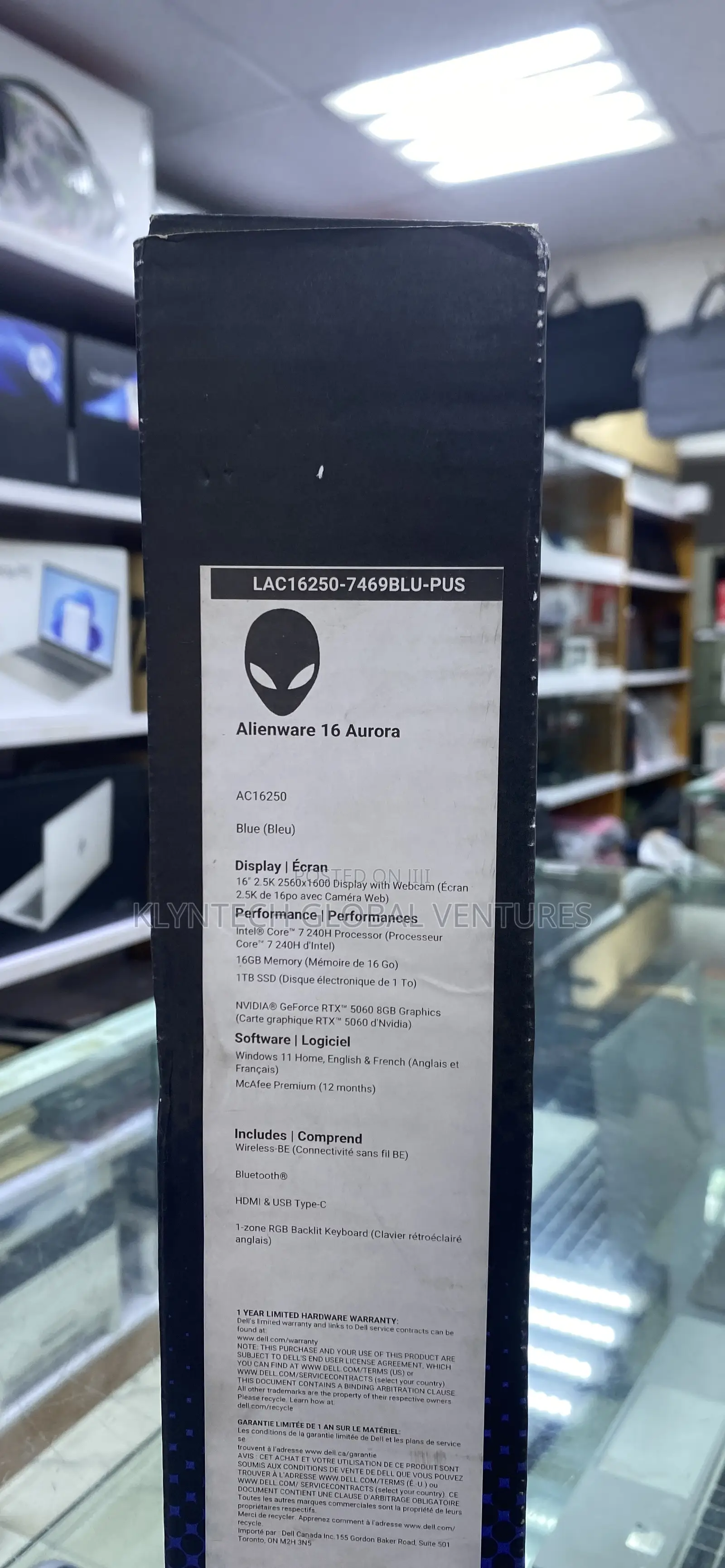 New Laptop Alienware 16 Aurora 16GB Intel Core 7 SSD 1T