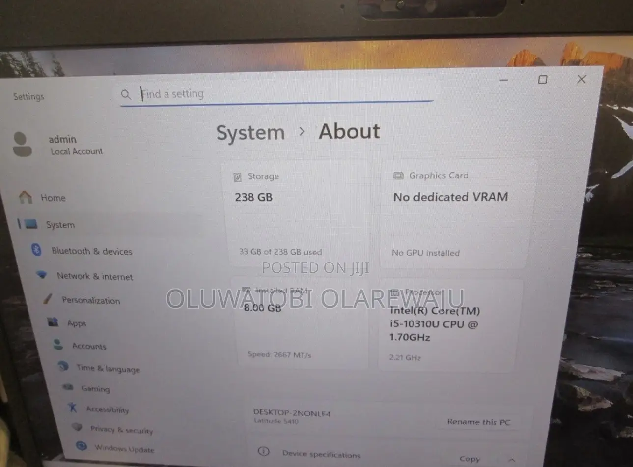 Laptop Dell Latitude 5410 8GB Intel Core i5 SSD 256GB