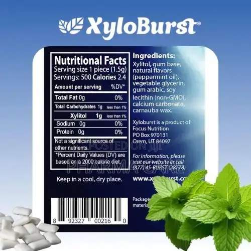 Gum Aspartame Free Gum for Oral Health Peppermint 100-Count Jar