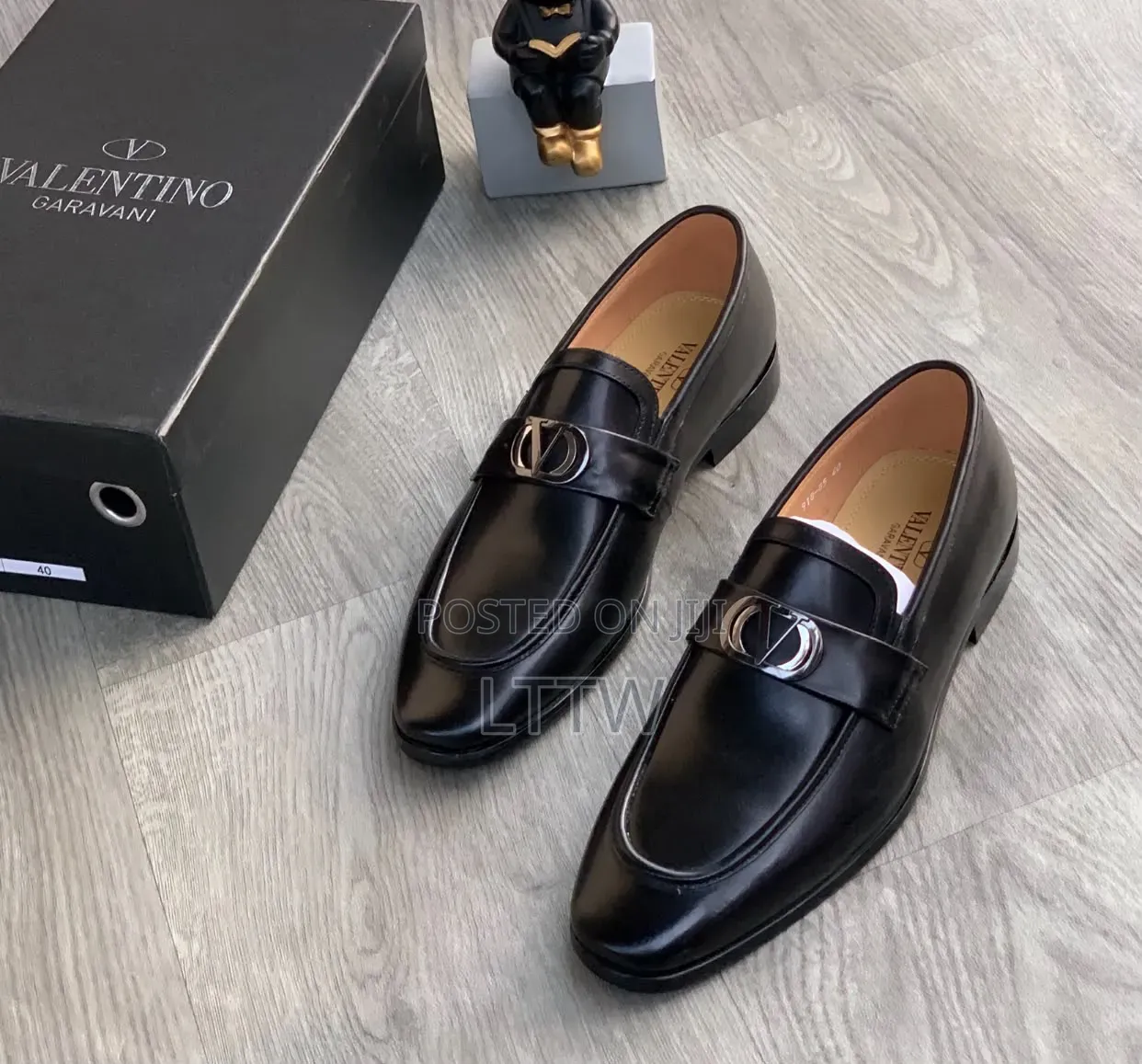 Valentino Garavani Men's Luxury Black Leather Slip-on Loafers