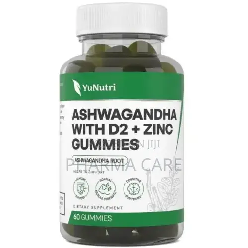 Ashwagandha Gummies With D2 + Zinc- 60 Count